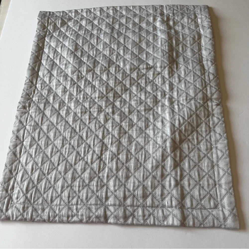 MATOUK NADIA MATELASSE’ COTTON BOUDOIR PILLOW SHAM SILVER  NWOT